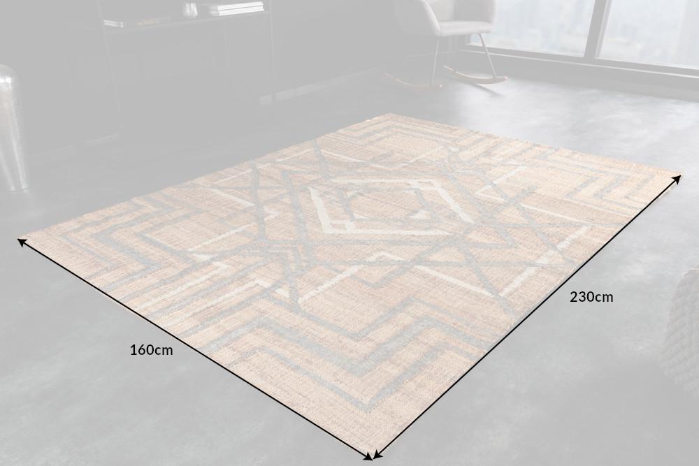 AZTEKA bézs gyapjú szőnyeg 230x160 cm