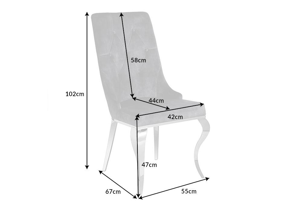 MODERN BAROCK szürke bársony szék