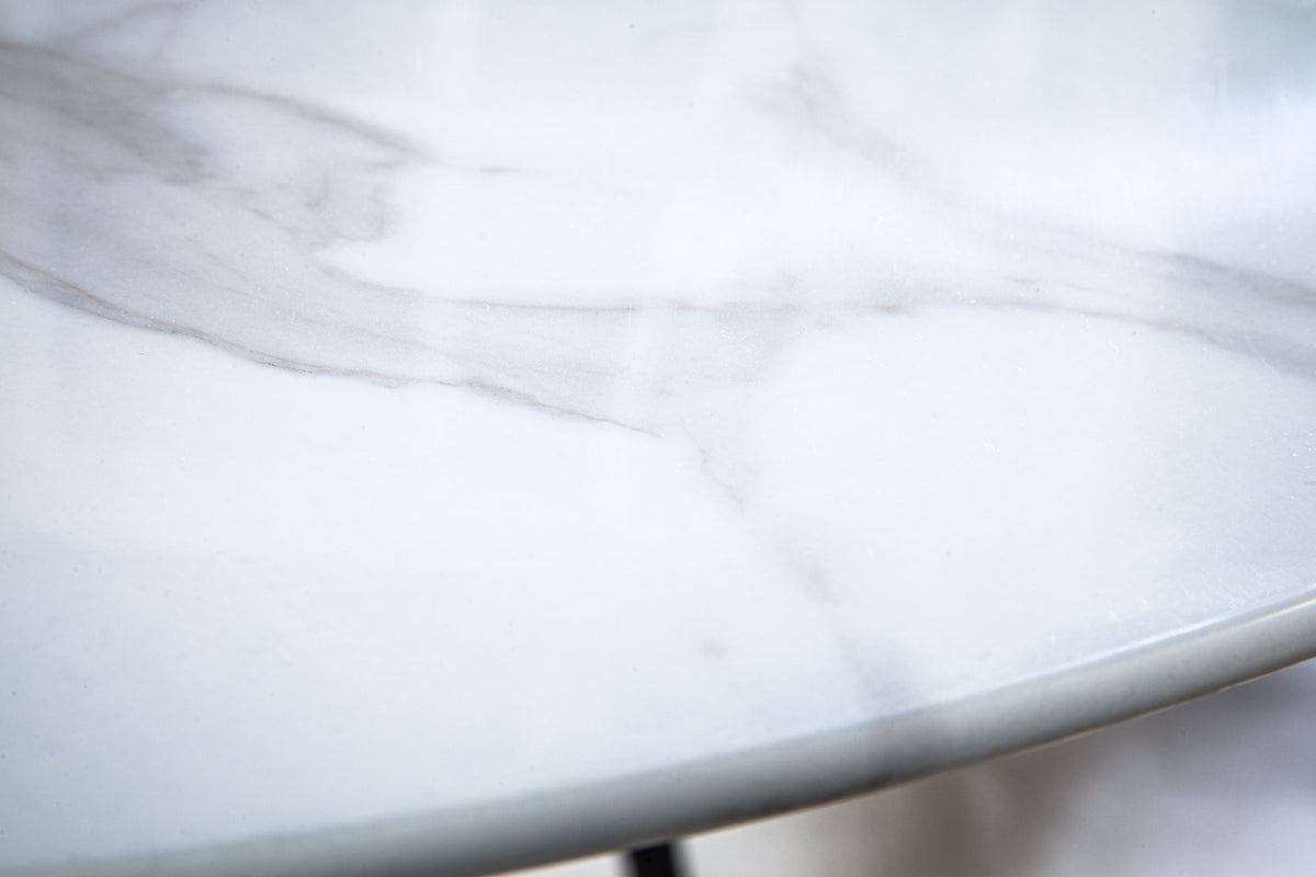 MARMOR fehér üveg étkezőasztal 80 cm