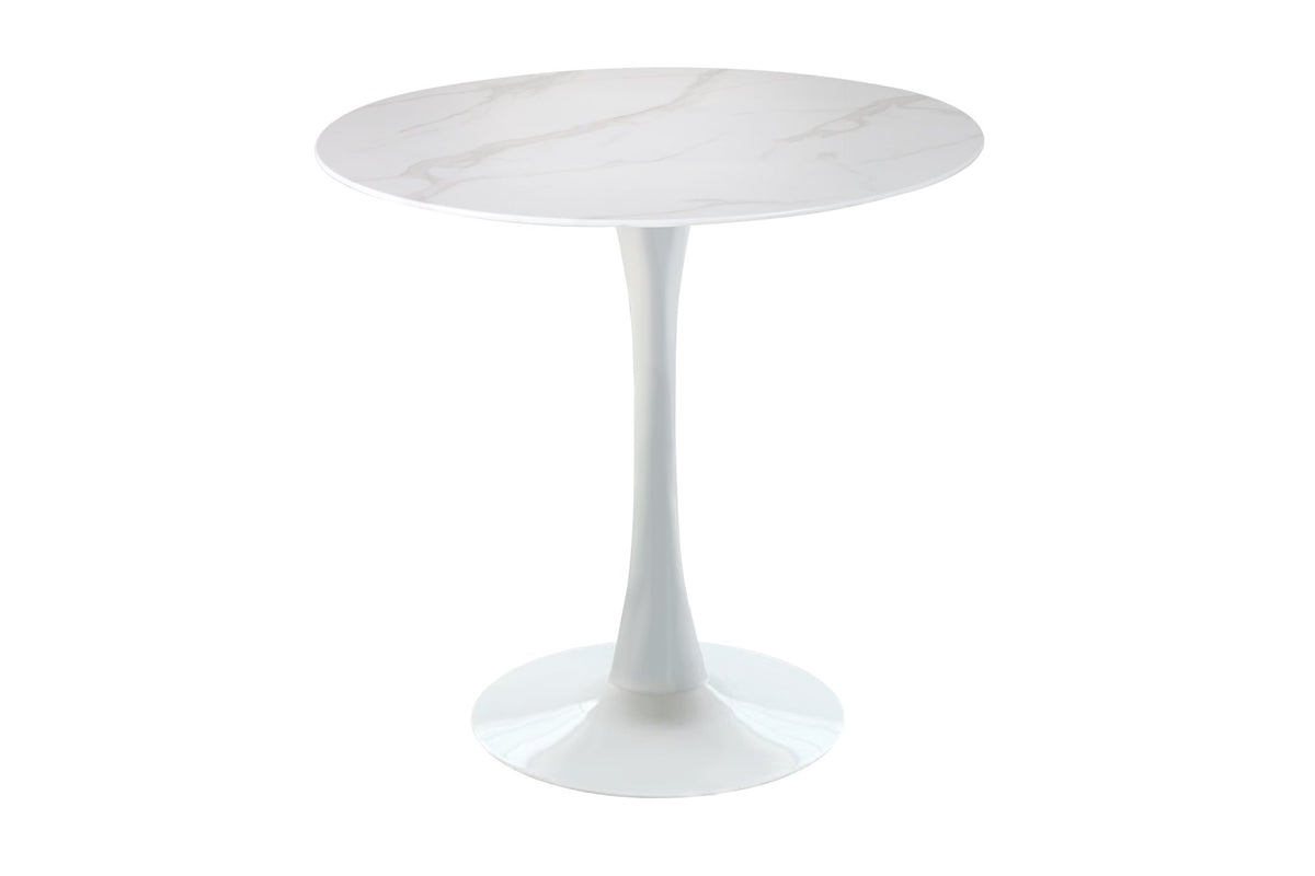 MARMOR fehér üveg étkezőasztal 80 cm