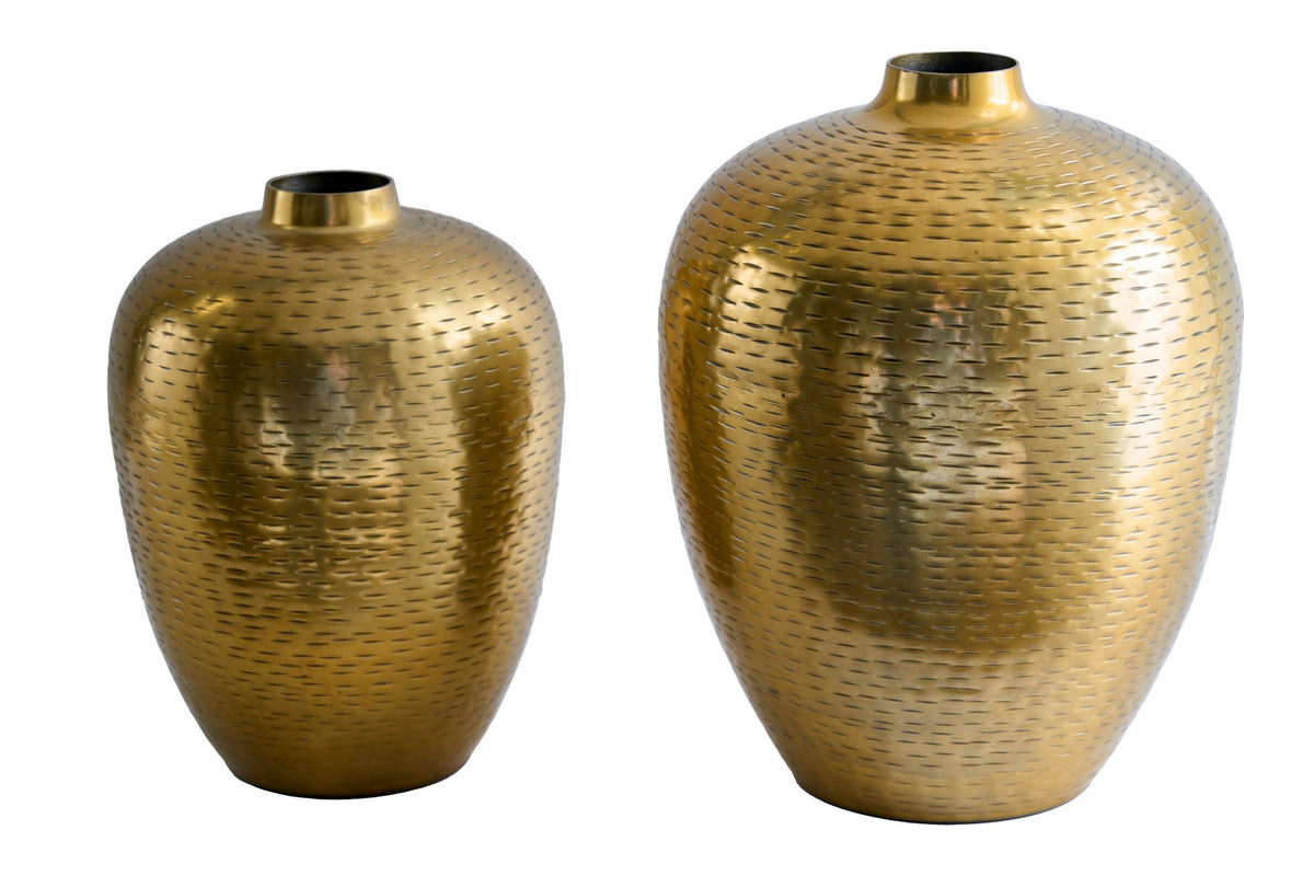 ORIENTAL 2 darabos arany alumínium váza