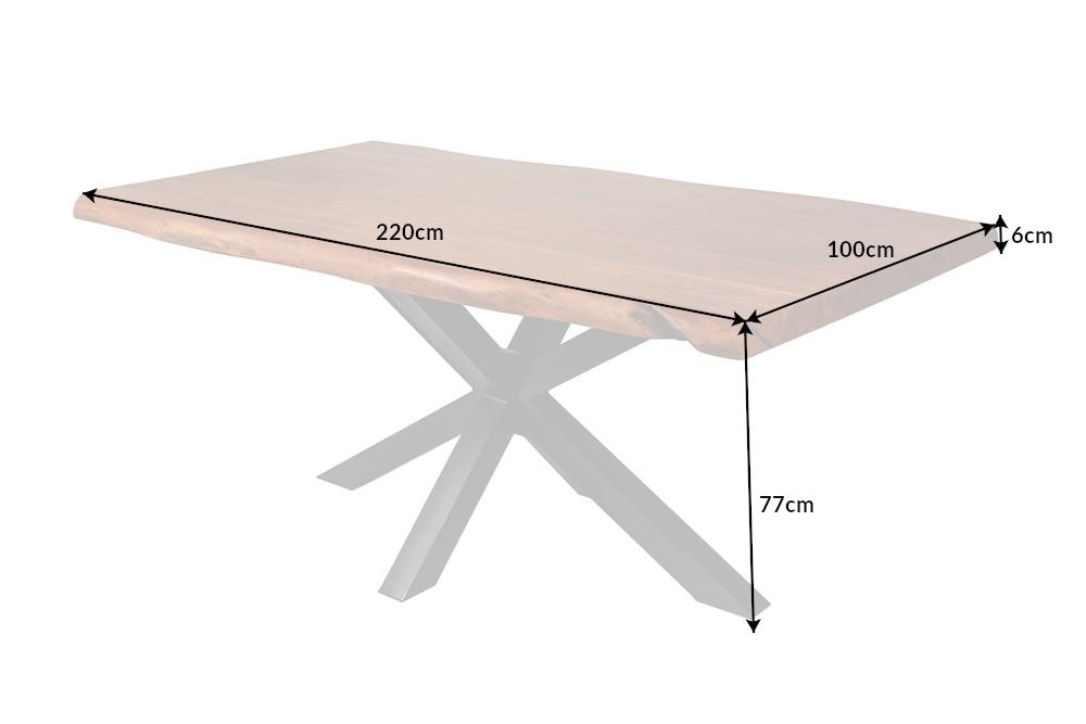 MAMMUT barna akácfa étkezőasztal 220 cm