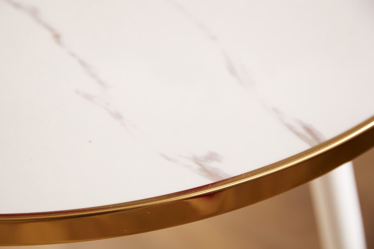 PARIS fehér és arany akril dohányzóasztal 45 cm
