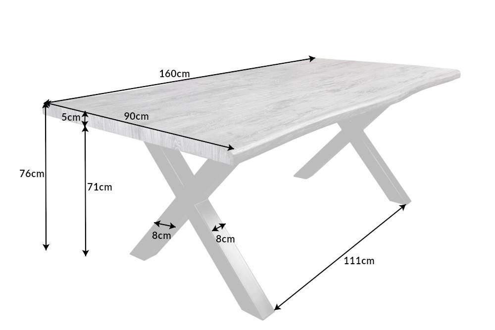 WILD szürke fa étkezőasztal 160 cm