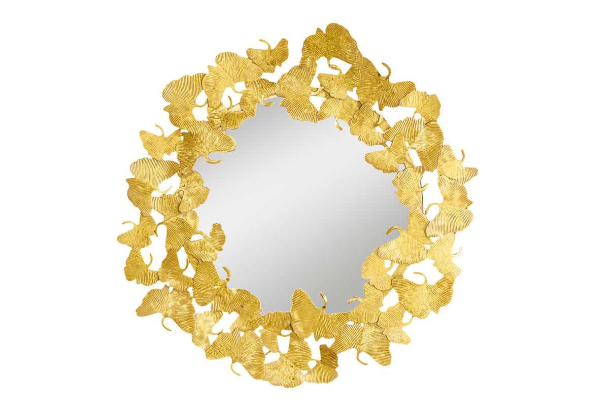 GINKGO LEAVES arany vas falitükör 70 cm