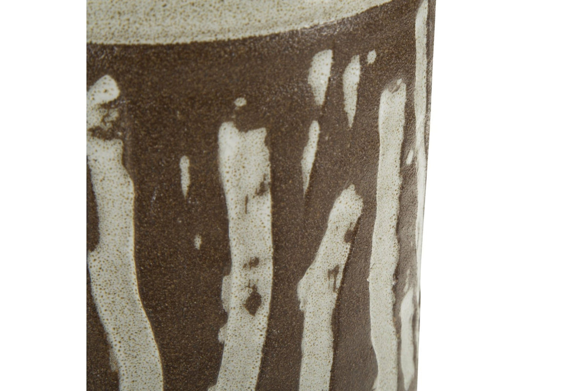 Váza - AFRICAN II törtfehér és barna kerámia váza