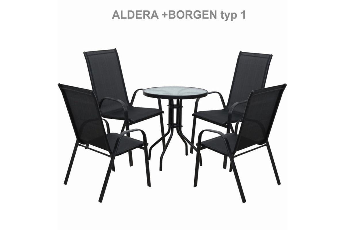Kerti szék - ALDERA fekete szövet kerti szék