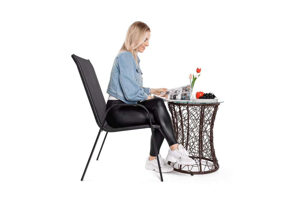 Kerti szék - ALDERA fekete szövet kerti szék