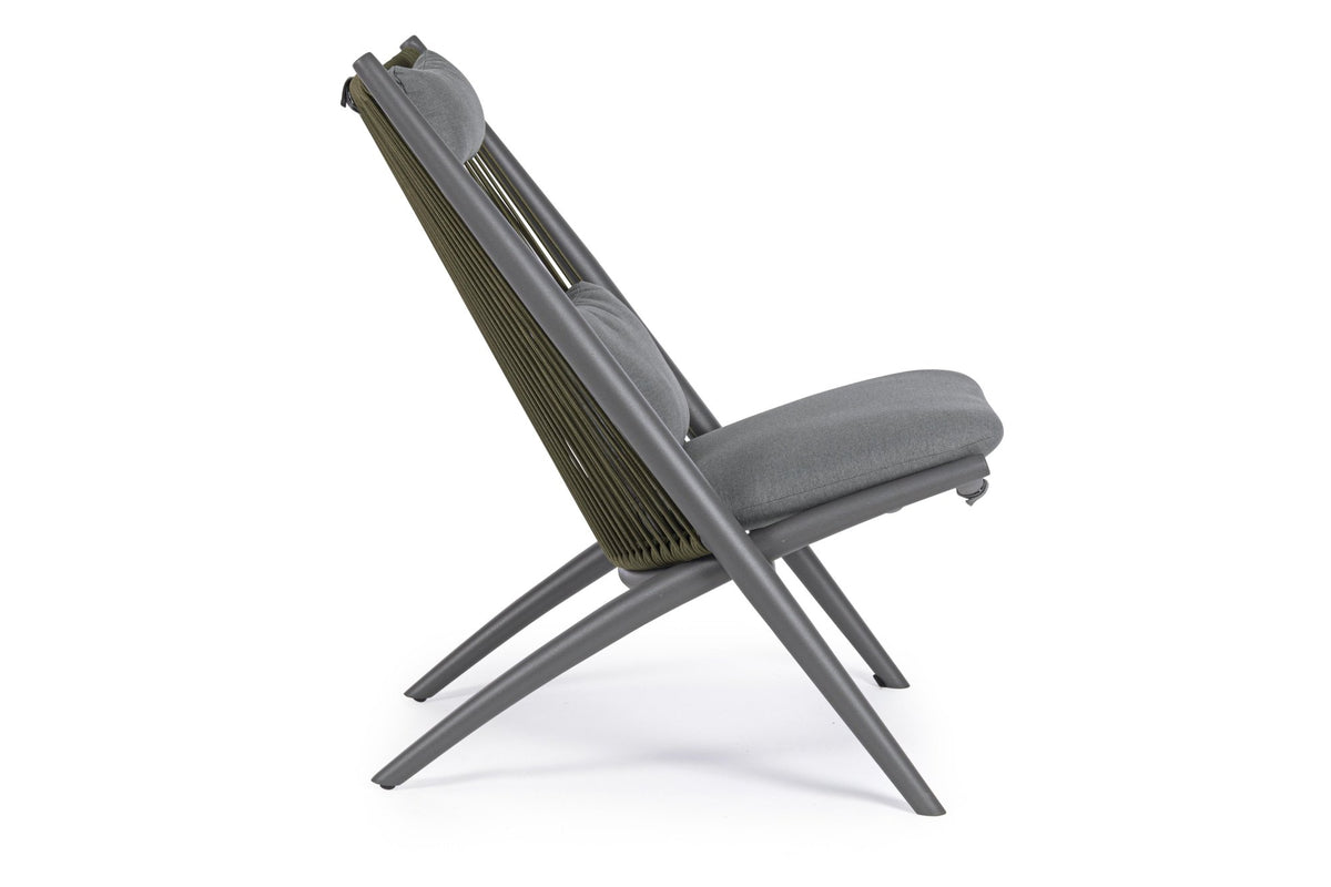 Kerti fotel - ALOHA II szürke 100% polyester kerti fotel