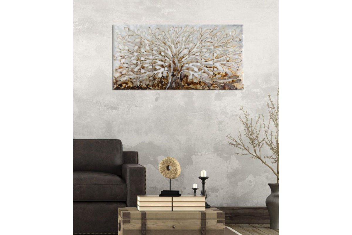 Festmény - ALUMINIUM TREE II barna és szürke vászon festmény
