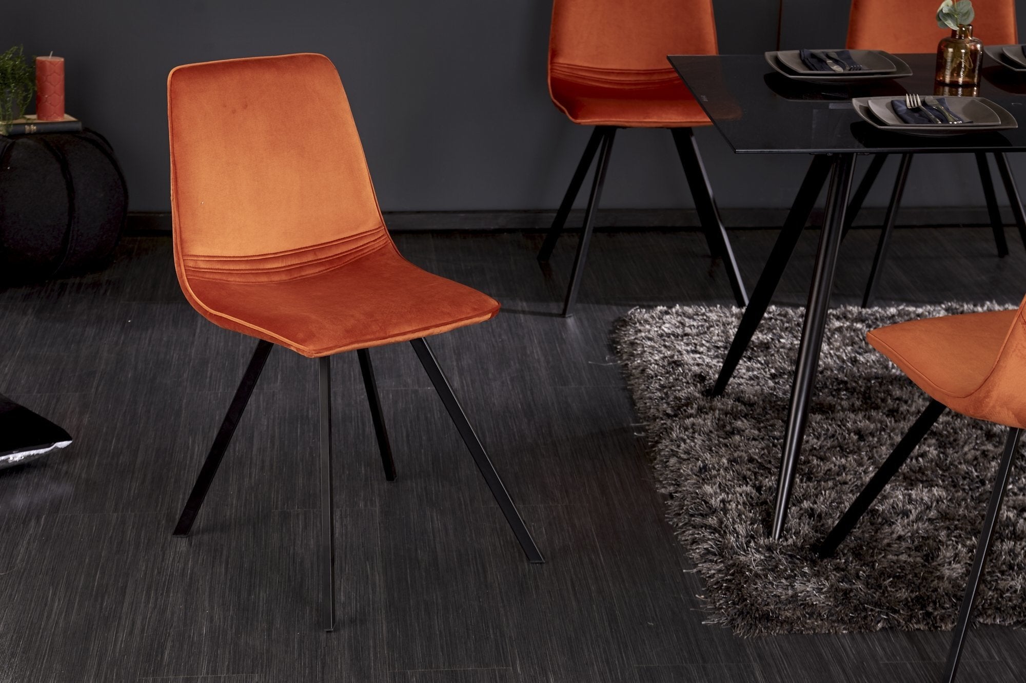 Szék - AMSTERDAM narancssárga bársony szék