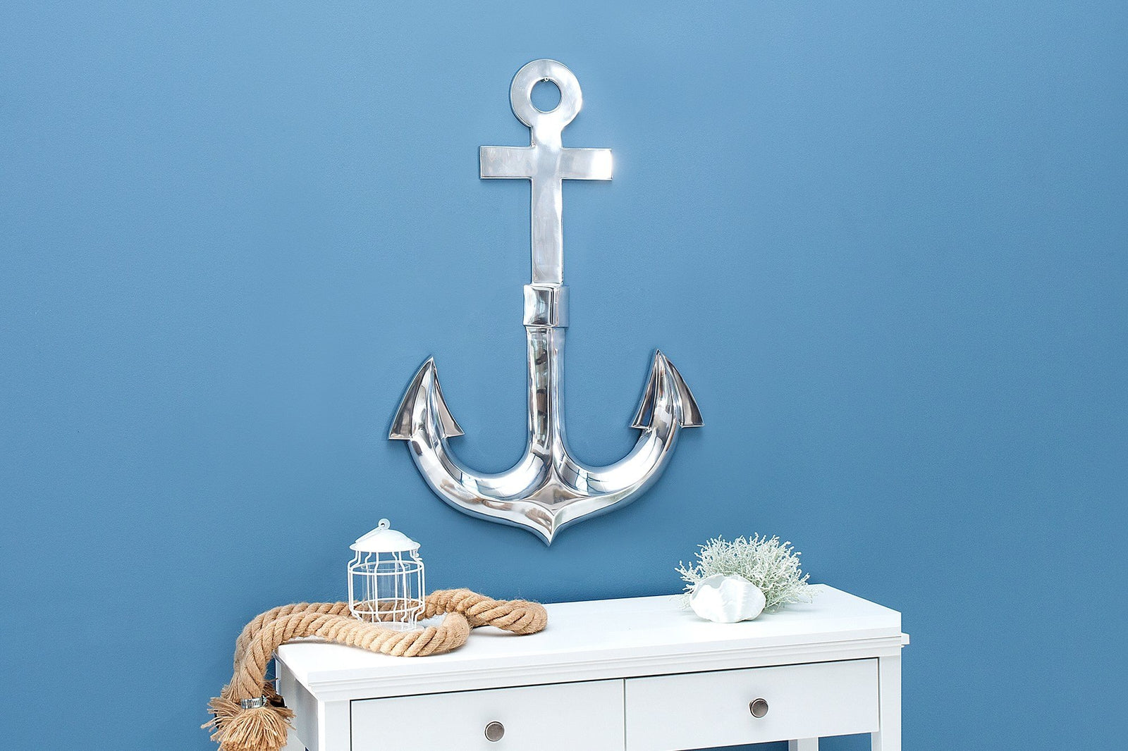 Faldísz - ANCHOR ezüst fali dekoráció 70cm