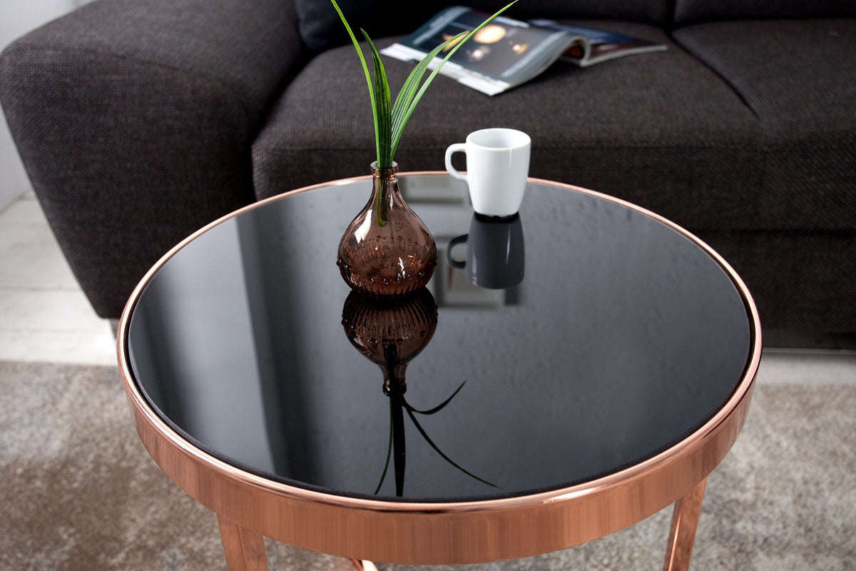Lerakóasztal - ART DECO fekete réz lerakóasztal 50cm
