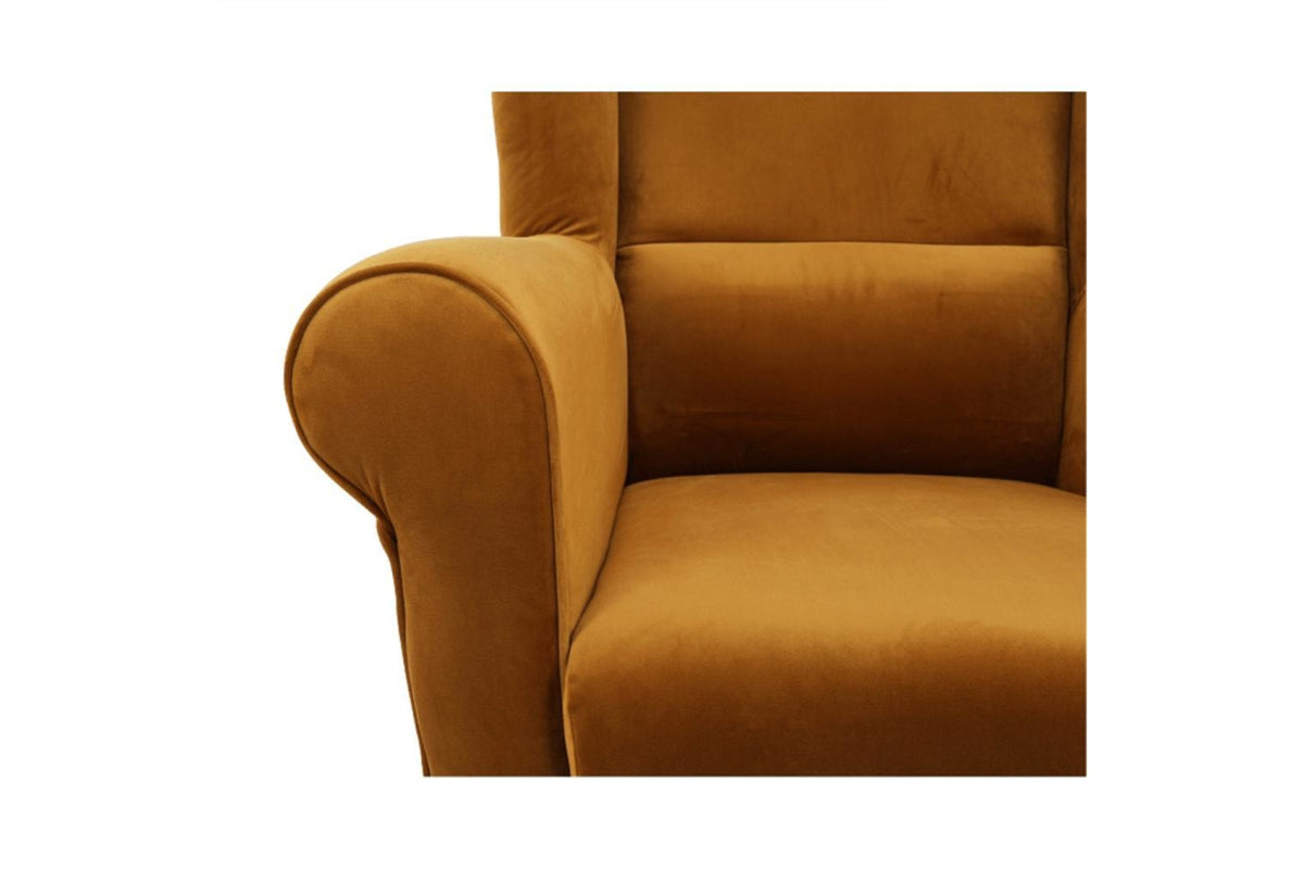Fotel lábtartóval - ASTRID narancssárga szövet fotel lábtartóval