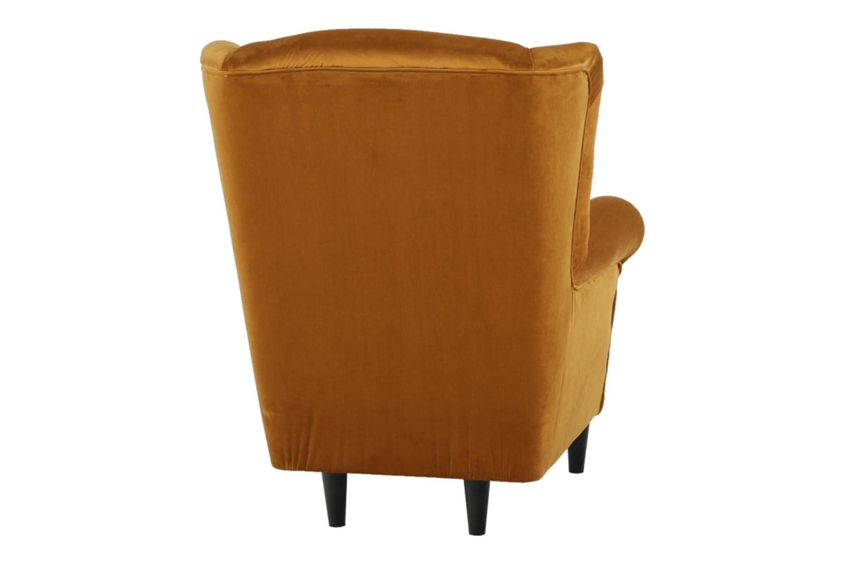 Fotel lábtartóval - ASTRID narancssárga szövet fotel lábtartóval