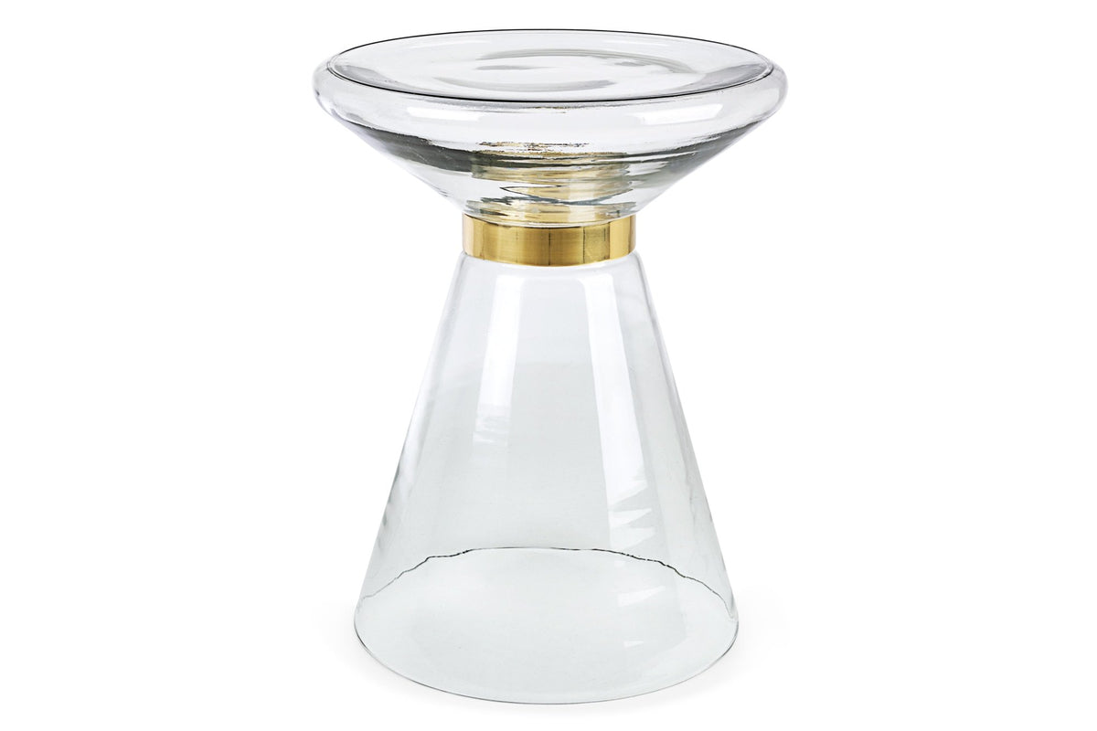 Lerakóasztal - AZMIN átlátszó üveg lerakóasztal 36cm átmérő