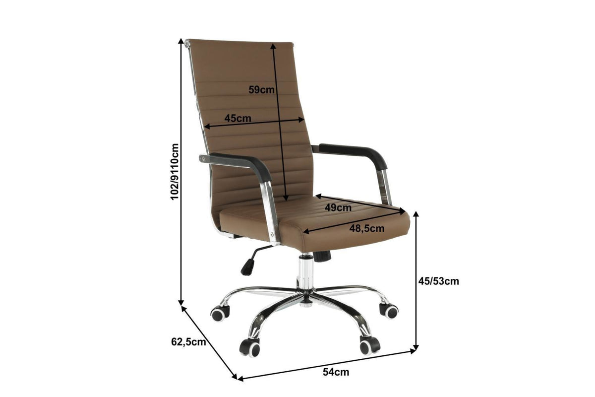 Irodai szék - AZURE szürkésbarna ökobőr irodai szék