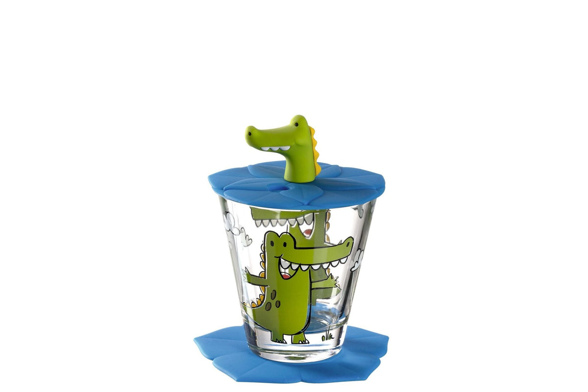 Vizespohár - BAMBINI pohár fedővel és alátéttel Krokodil - Leonardo