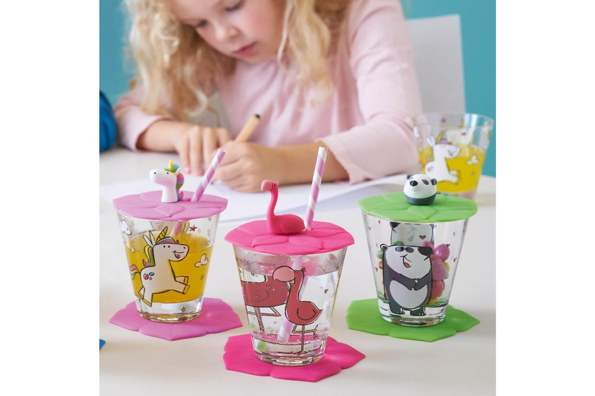 Vizespohár - BAMBINI pohár fedővel és alátéttel Panda - Leonardo