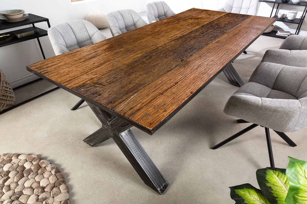 Étkezőasztal - BARRACUDA barna újrahasznosított fa étkezőasztal