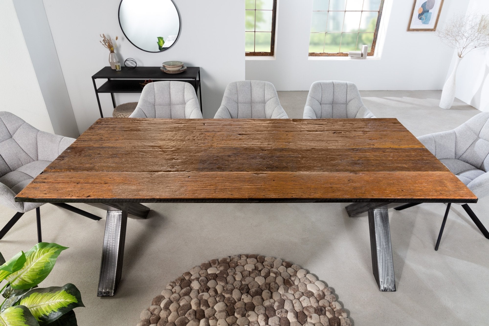 Étkezőasztal - BARRACUDA barna újrahasznosított fa étkezőasztal