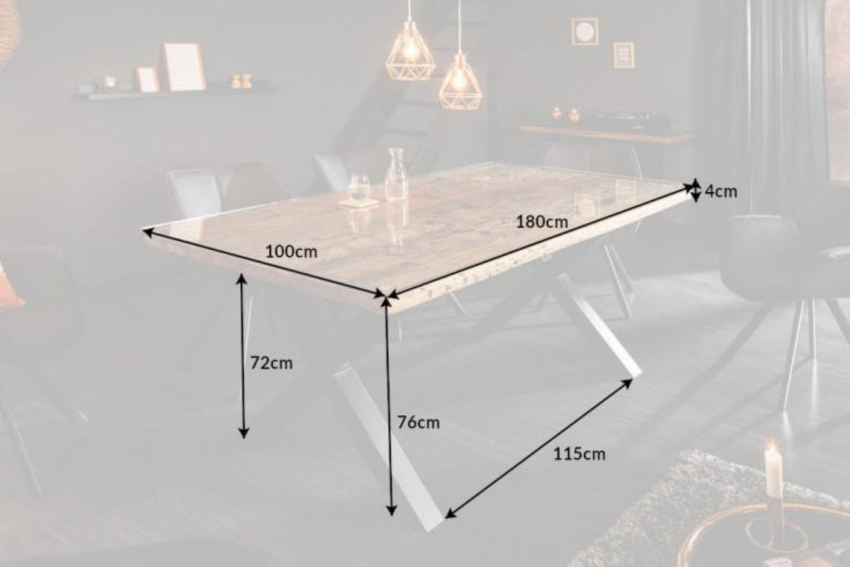 Étkezőasztal - BARRACUDA X barna tikfa étkezőasztal 180cm