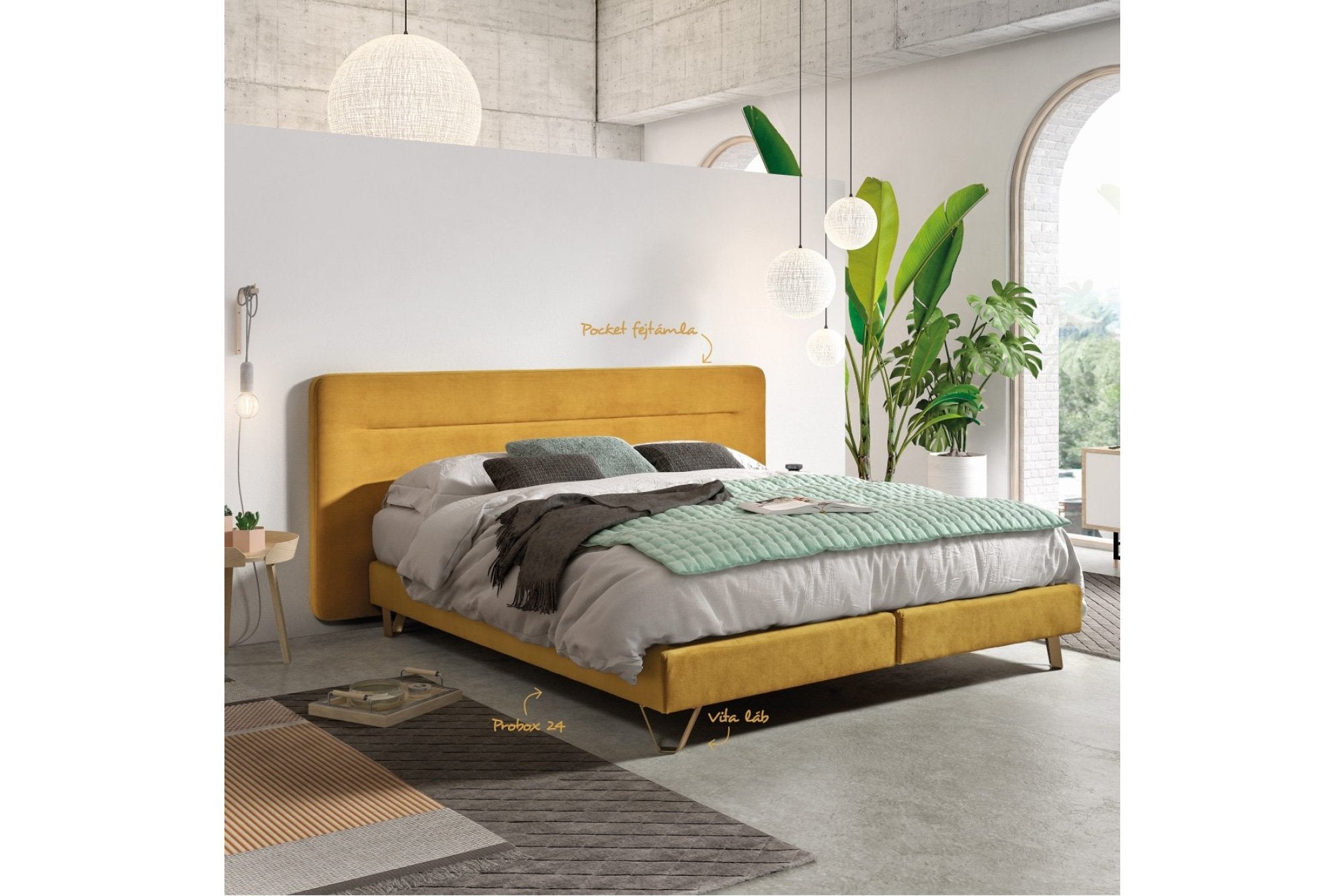 Boxspring ágy - BE ECLECTIC boxspring ágy 160 cm
