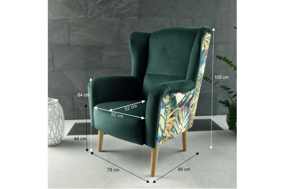 Fotel - BELEK zöld szövet fotel