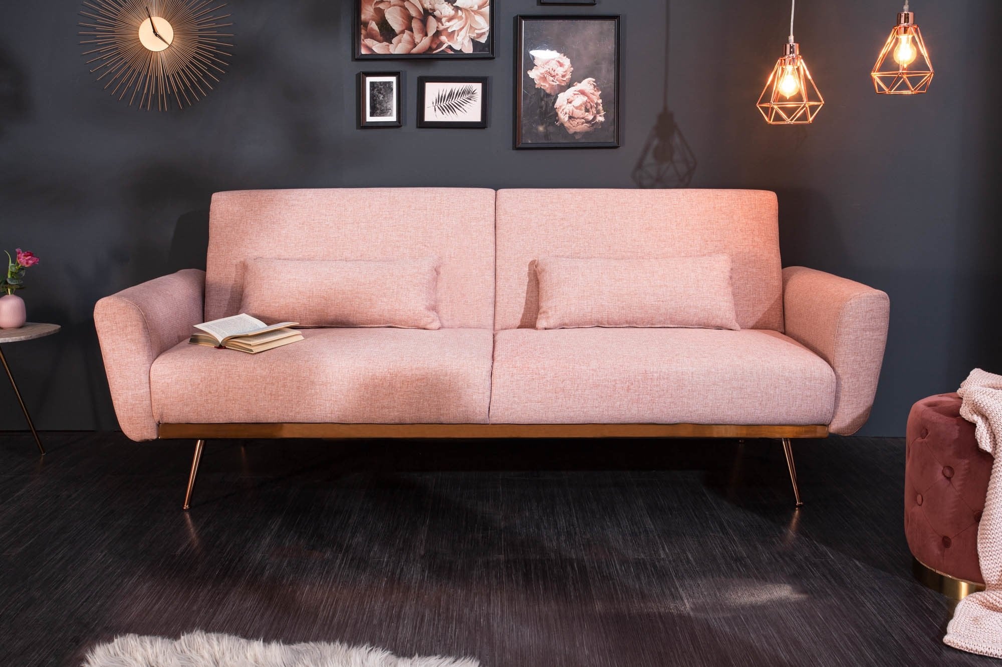 Kanapé - BELLEZZA rózsaszín szövet kanapé