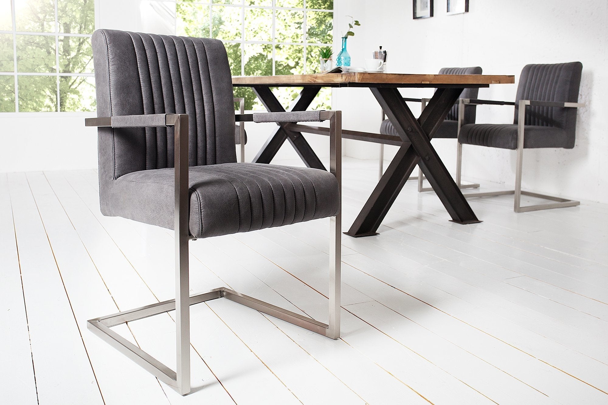 Szék - BIG ASTON szürke 100% polyester szék 55x60x90