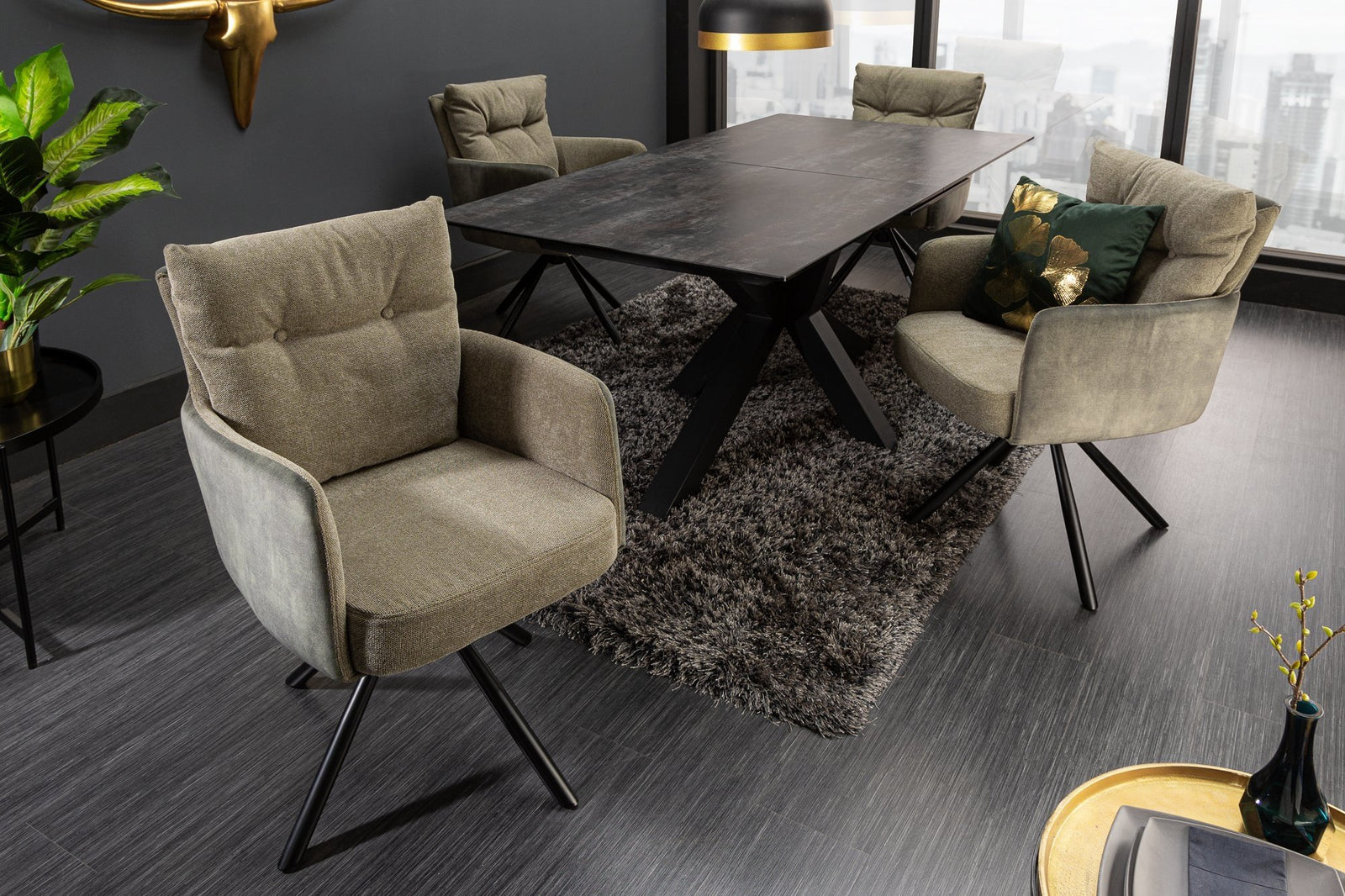 Szék - BIG GEORGE zöld bársony szék