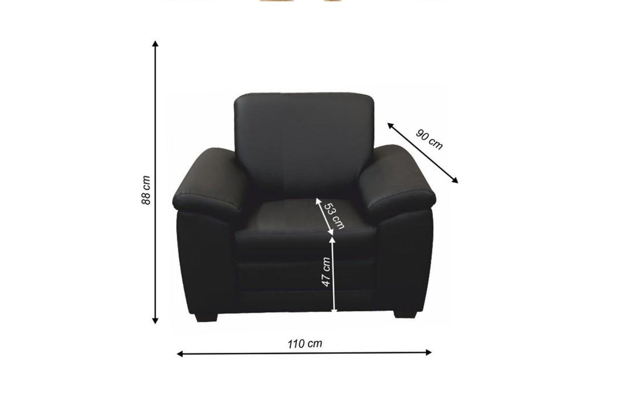 Fotel - BITER fekete ökobőr fotel