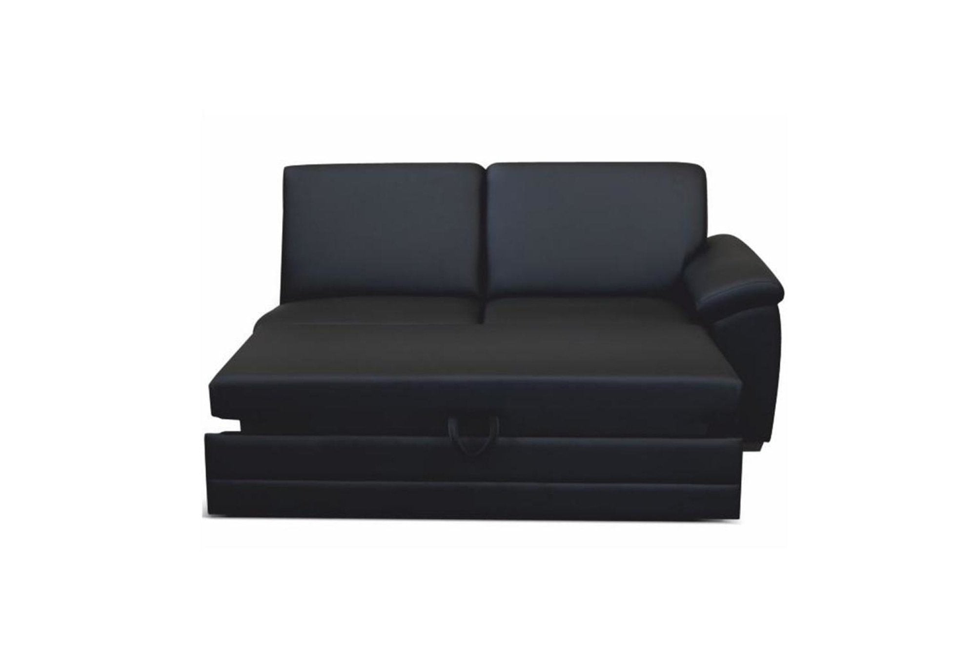 Kanapéelem - BITER fekete ökobőr jobbos kanapé