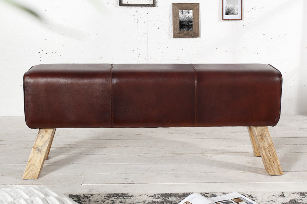 Ülőpad - BOCK barna bőr ülőpad 120x30x50