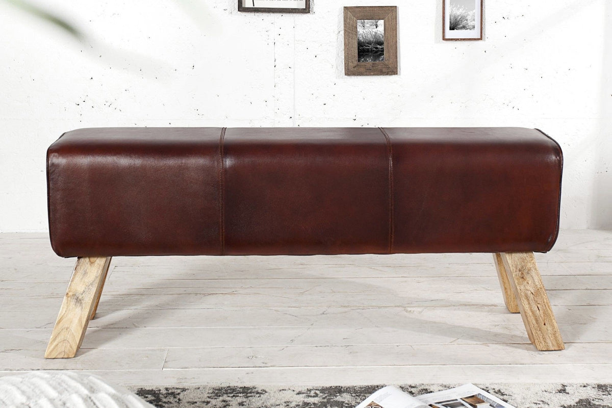 Ülőpad - BOCK II kávészínű bőr ülőpad 120 cm