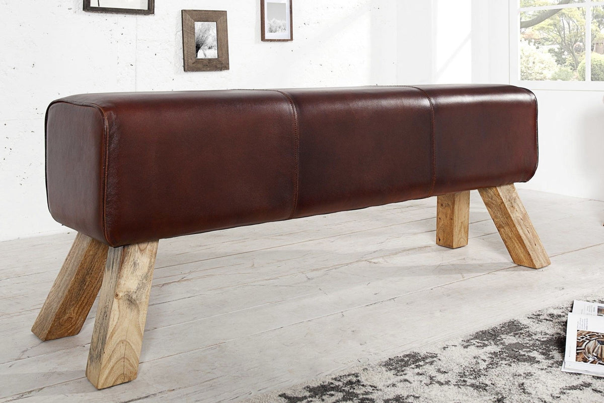 Ülőpad - BOCK II kávészínű bőr ülőpad 120 cm