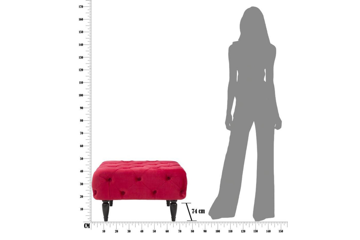 Ülőpad - BRIGITTE piros és fekete bársony ülőpad