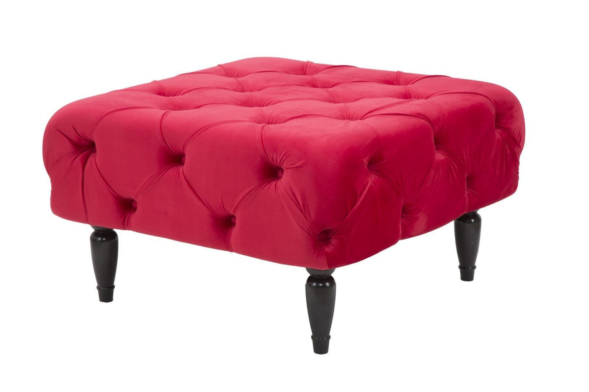 Ülőpad - BRIGITTE piros és fekete bársony ülőpad