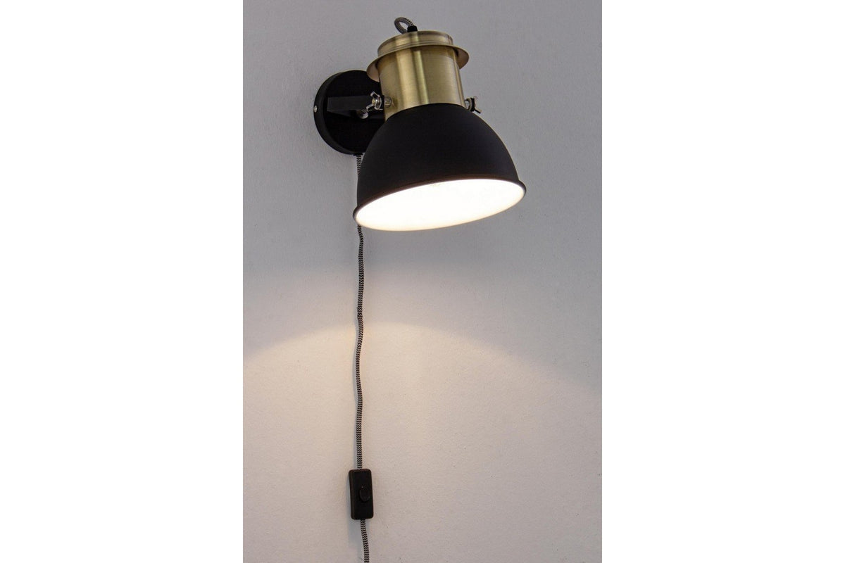 Fali lámpa - BROOKLYN fekete acél fali lámpa