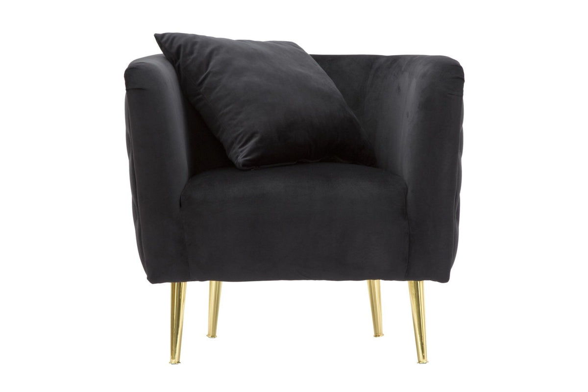 Fotel - BUCAREST fekete és arany bársony fotel