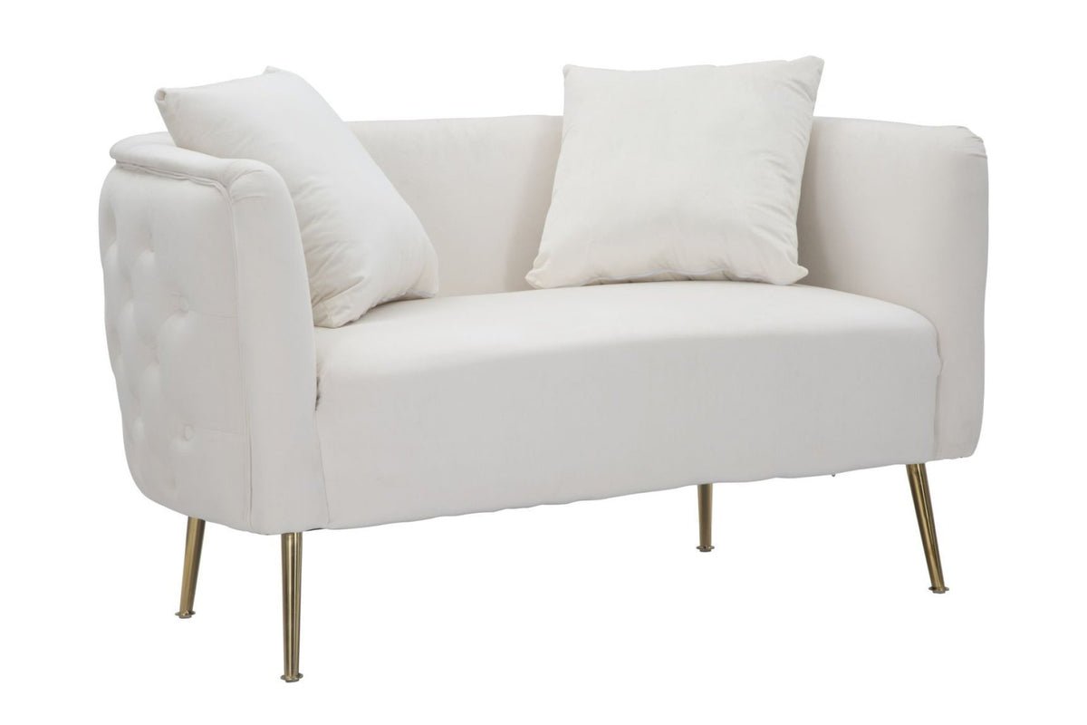 Kanapé - BUCAREST törtfehér és arany bársony kanapé