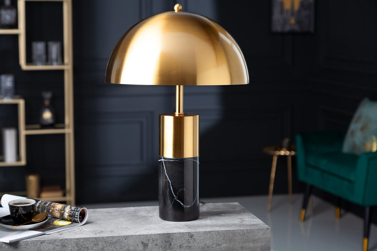 Asztali lámpa - BURLESQUE arany és fekete fém asztali lámpa