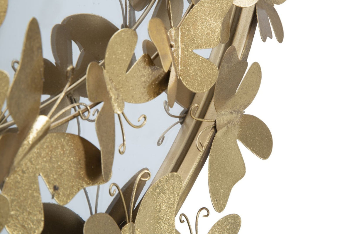 Falitükör - BUTTERFLY I arany és tükröződő vas falitükör