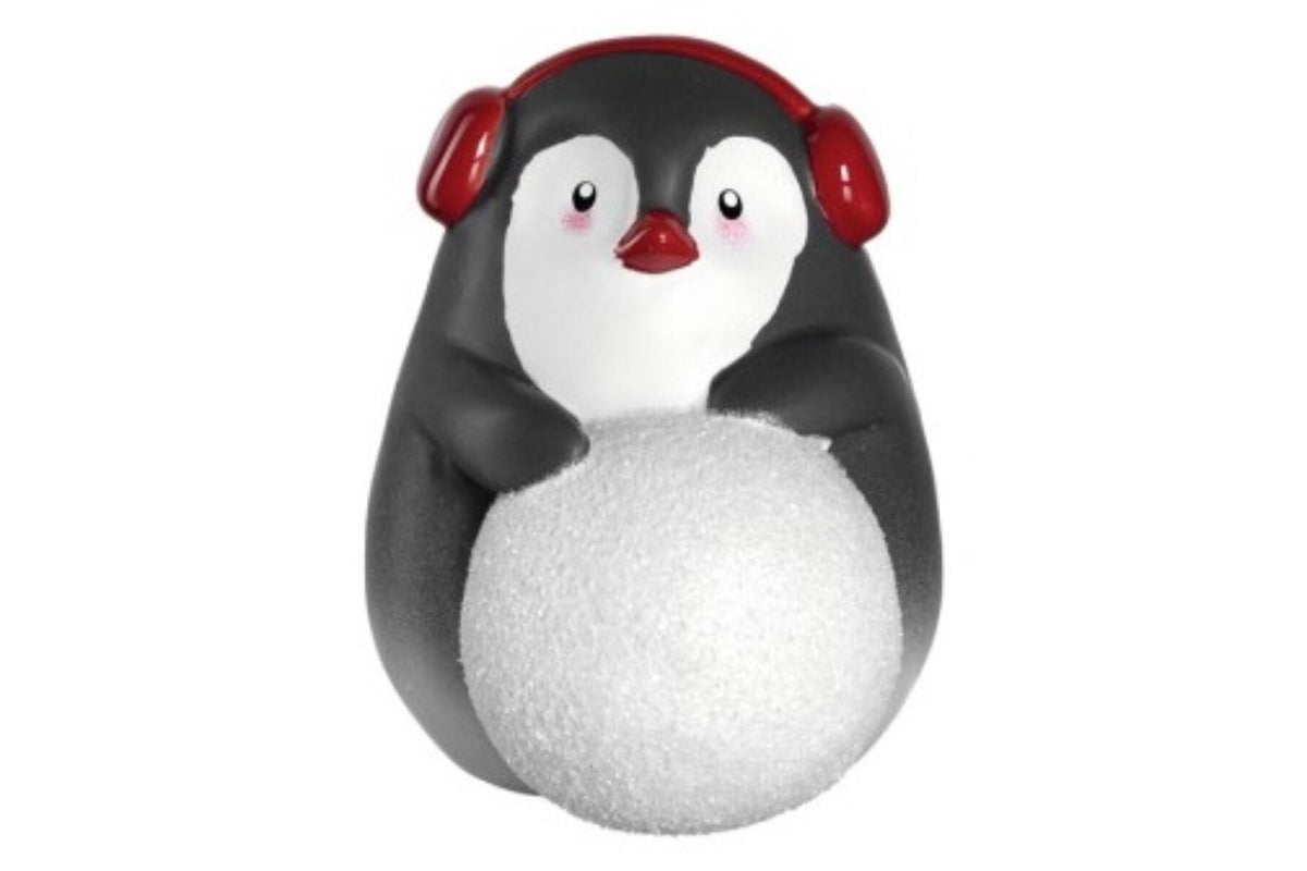 Dísztárgy - CALDO pingvin figura 15cm fülvédővel - Leonardo