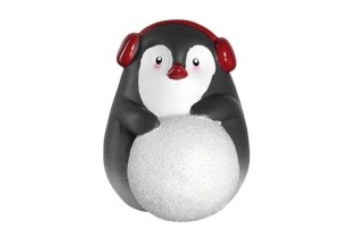 Dísztárgy - CALDO pingvin figura 8cm fülvédővel - Leonardo