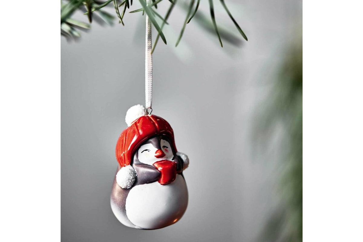 Karácsonyfadísz - CALDO pingvin függő 6cm sapkával - Leonardo