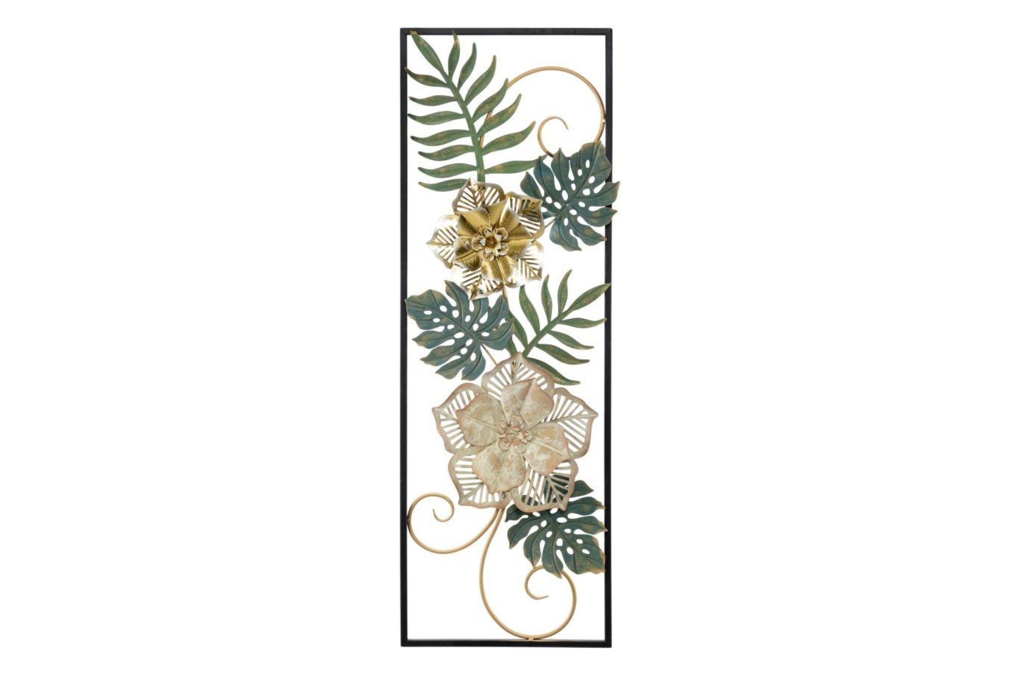 Fali dekoráció - CAMPUR I zöld és arany vas fali dekoráció