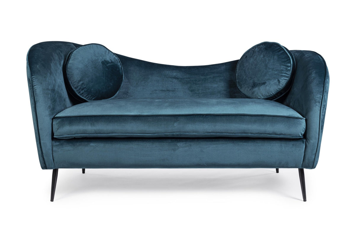 Kanapé - CANDIS kék bársony kanapé