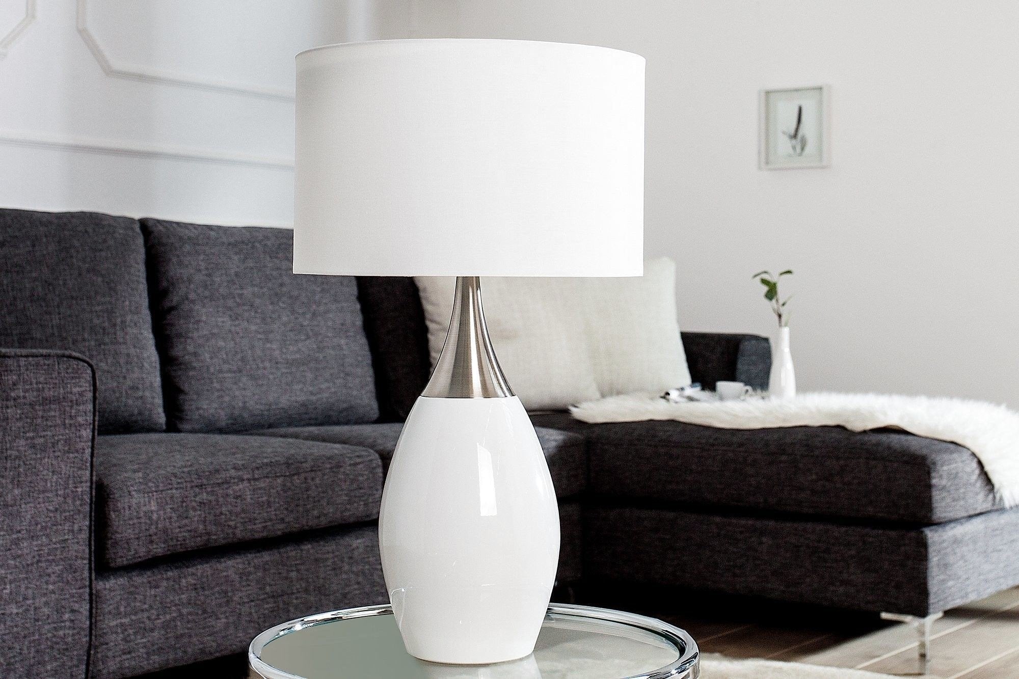Asztali lámpa - CARLA fehér asztali lámpa 60 cm