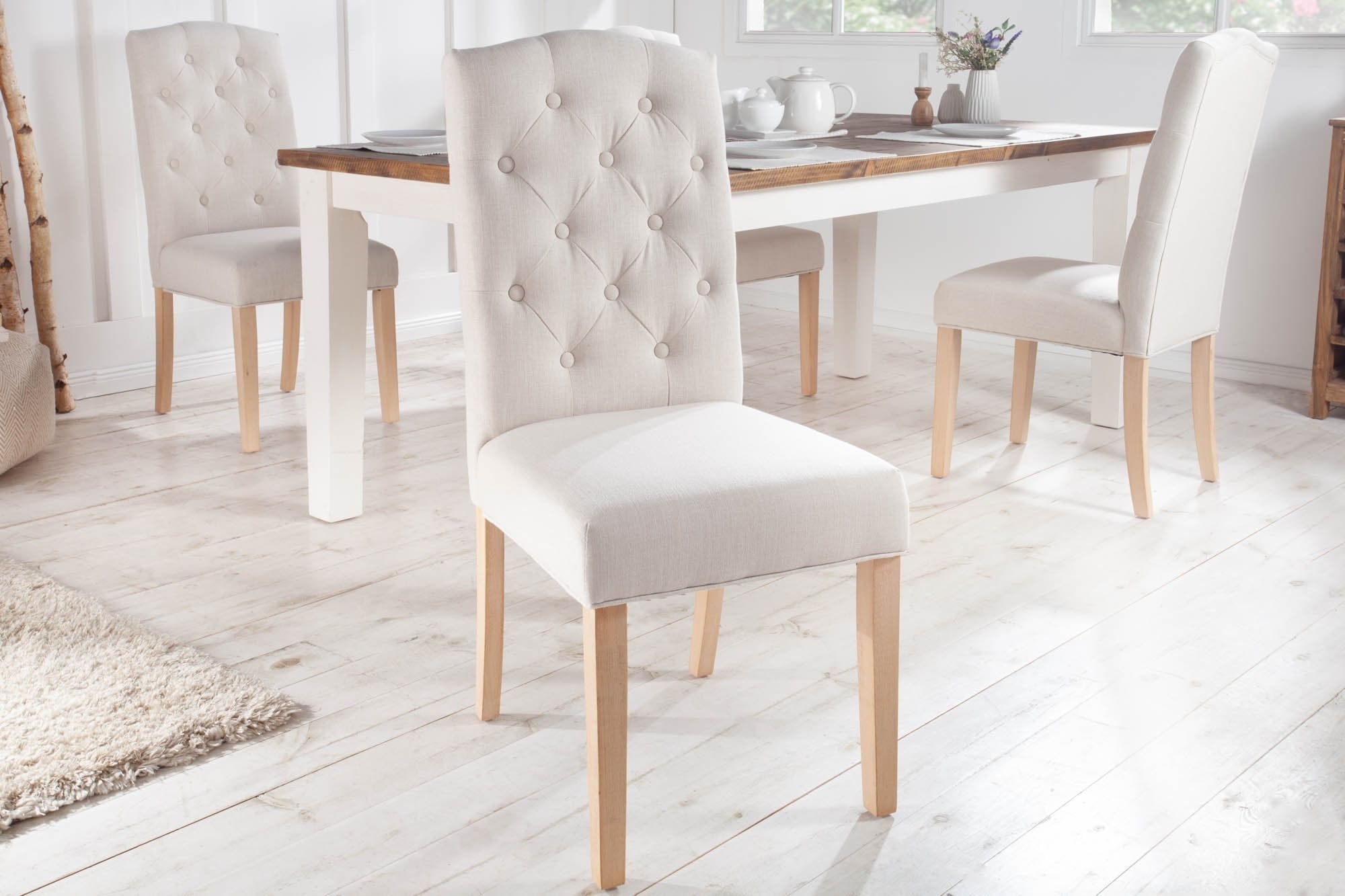 Szék - CASTLE bézs 100% polyester szék 46x62x104